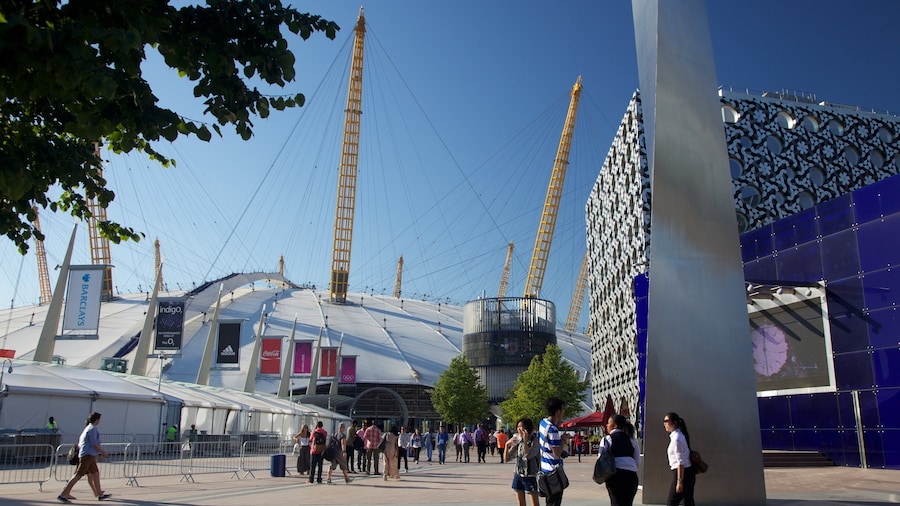 O2 Arena som viser moderne arkitektur