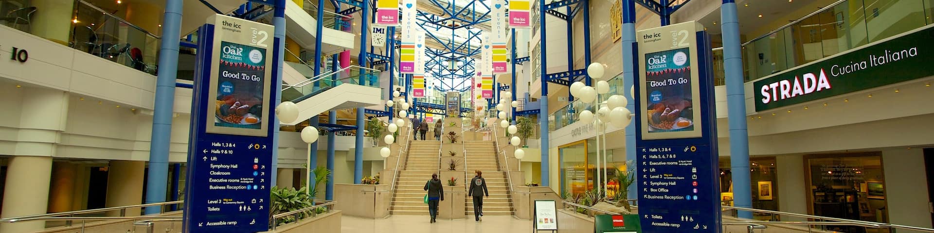 International Convention Centre showing modern architecture and interior views