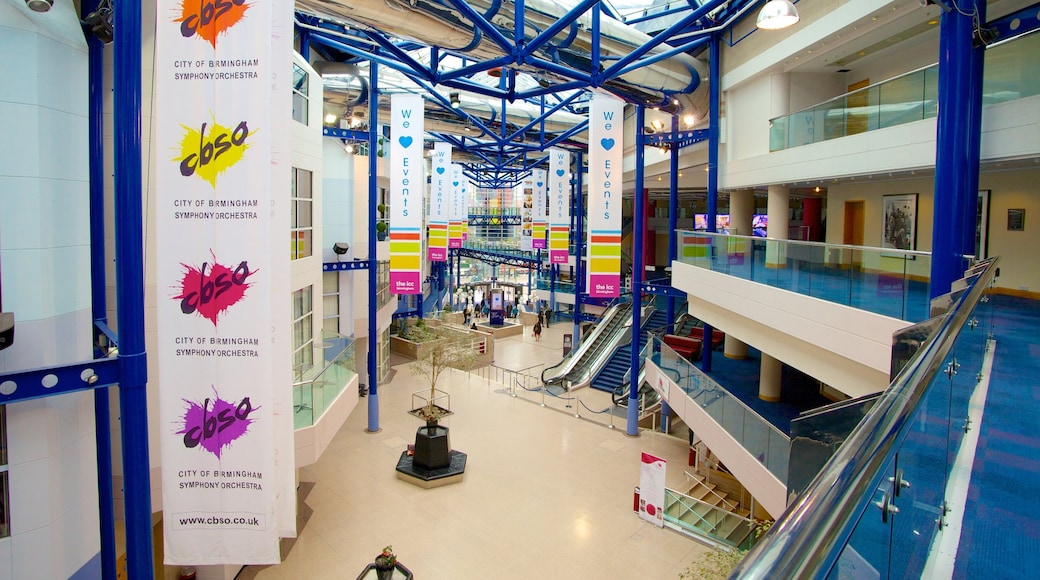 International Convention Centre showing modern architecture and interior views