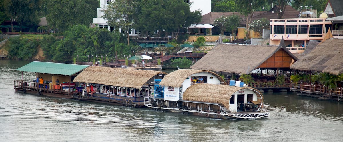 Bridge Over the River Kwai featuring a small town or village and boating