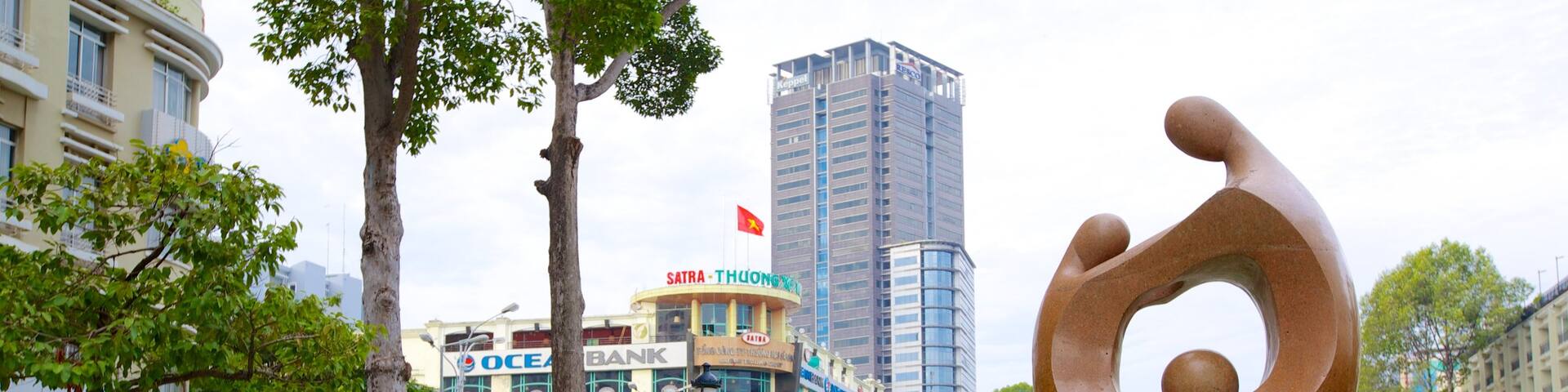 Ho Chi Minh City which includes a fountain, a square or plaza and outdoor art