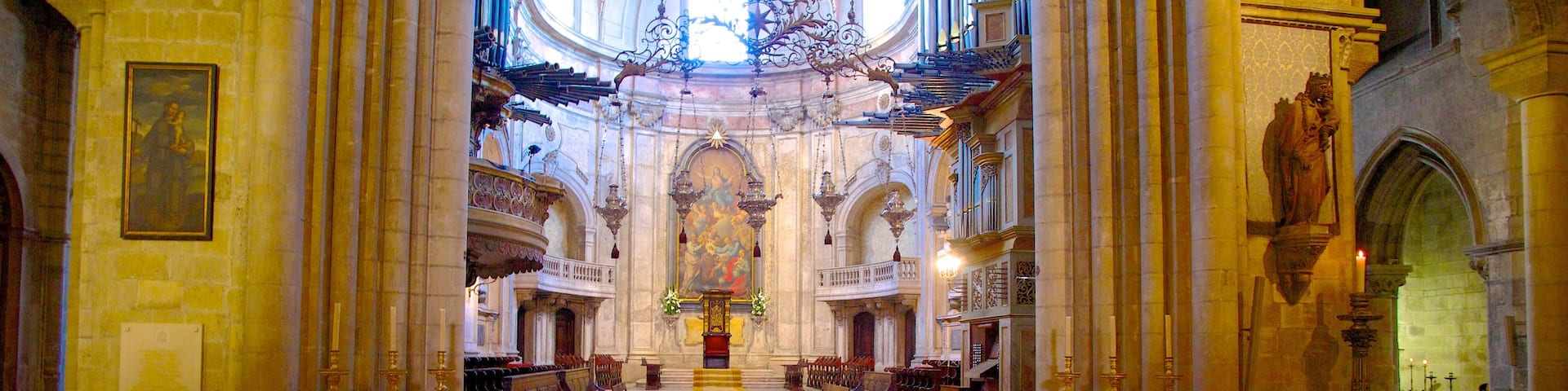 Lisbon Cathedral showing a church or cathedral, heritage architecture and religious aspects