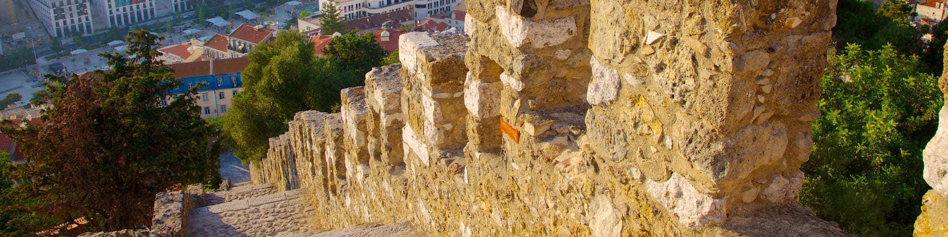Castle of Sao Jorge which includes views, a city and chateau or palace