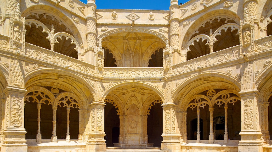 Jeronimos Monastery featuring heritage architecture and a church or cathedral