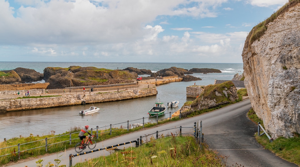 Ballycastle showing a river or creek and boating