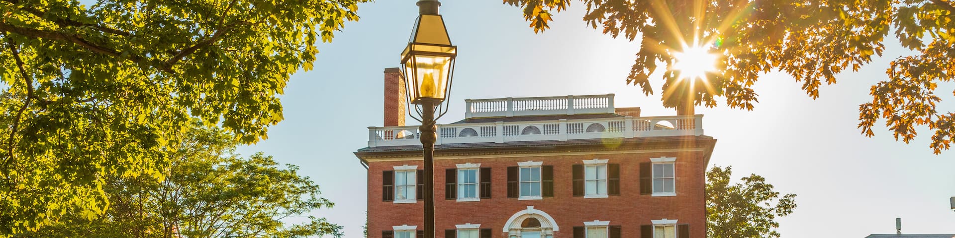Salem Common which includes a sunset and heritage architecture