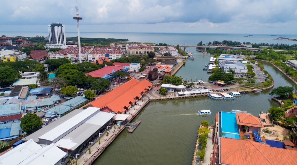 Malacca City showing landscape views, a city and a bay or harbor