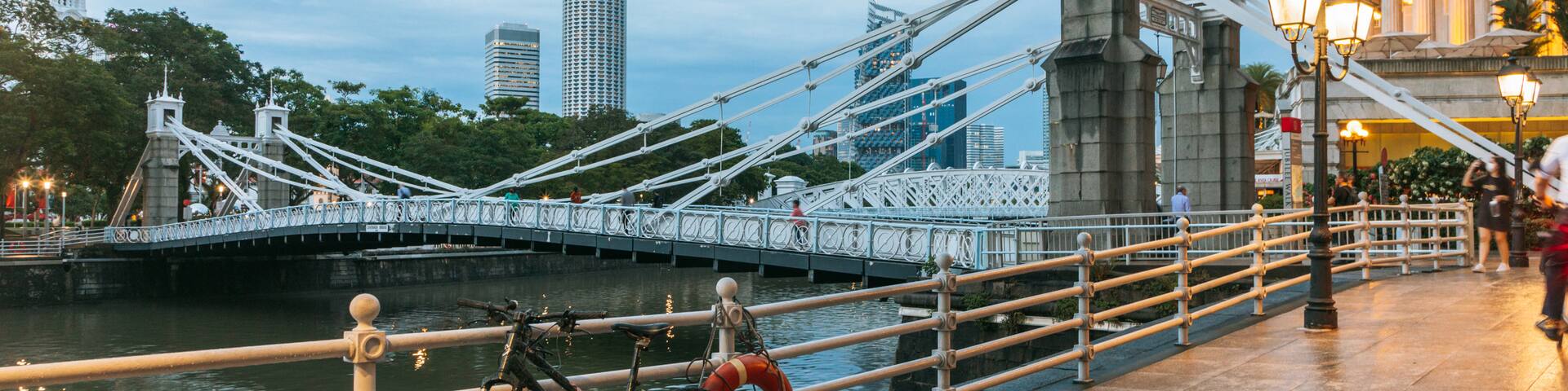 Cavenagh Bridge showing a river or creek and a bridge