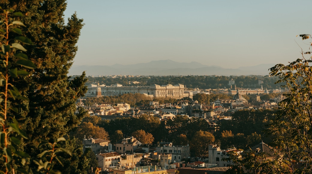 Passeggiata del Gianicolo featuring landscape views, a sunset and a city