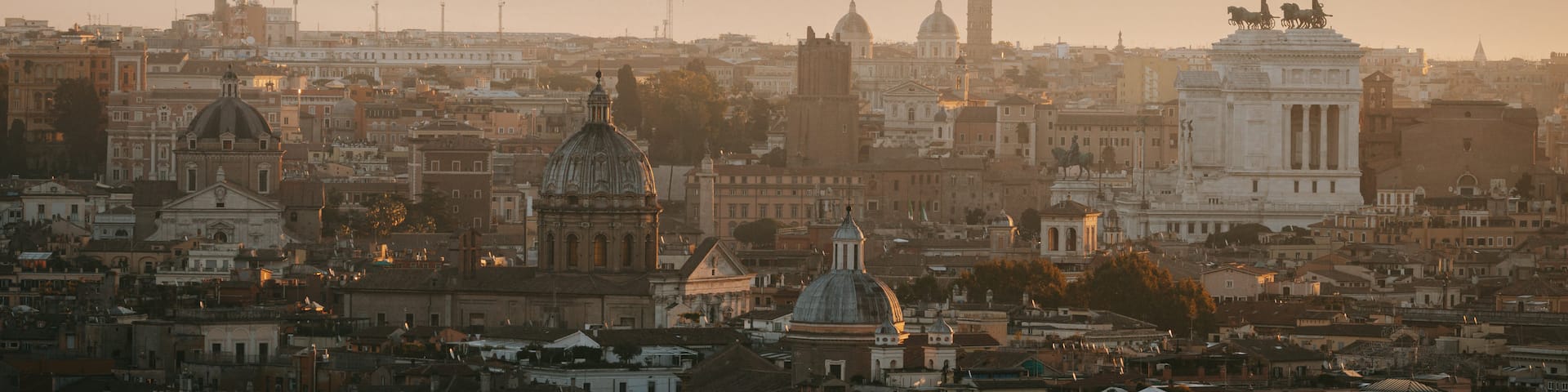 Janiculum Hill which includes landscape views, a city and a sunset