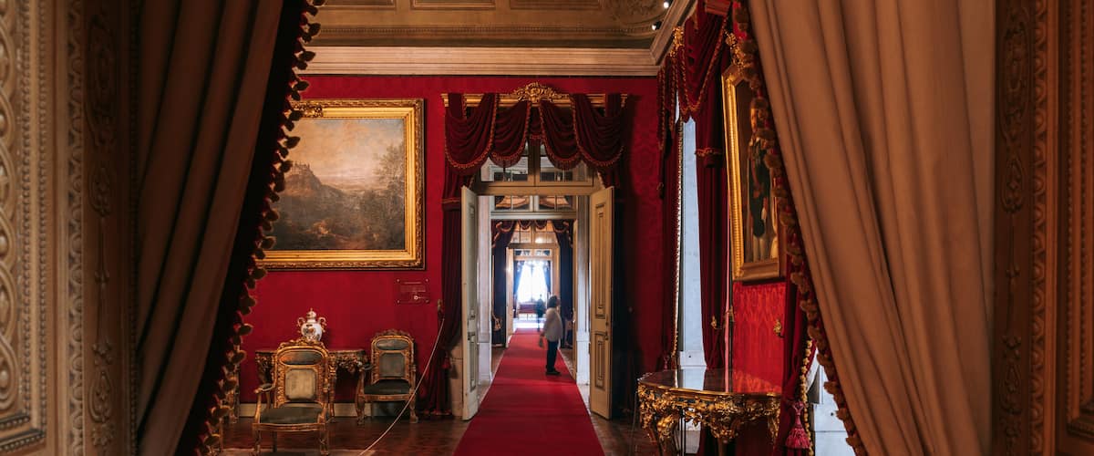Ajuda National Palace featuring chateau or palace and interior views