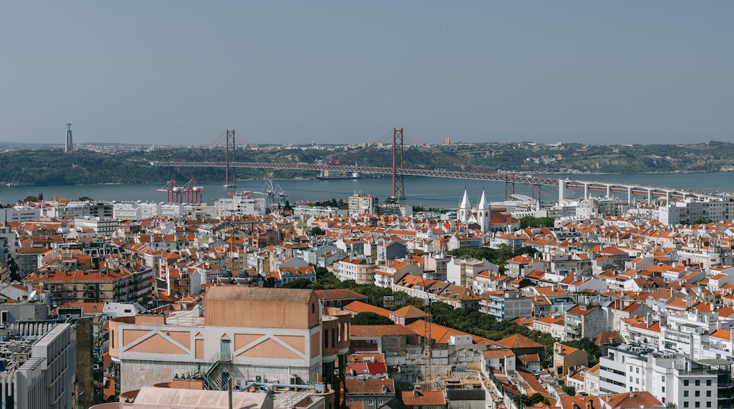 Amoreiras Shopping Center featuring a bridge, a city and landscape views