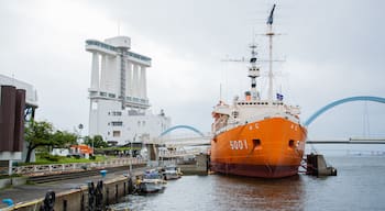 Fuji, the Floating Antarctic Museum featuring a marina