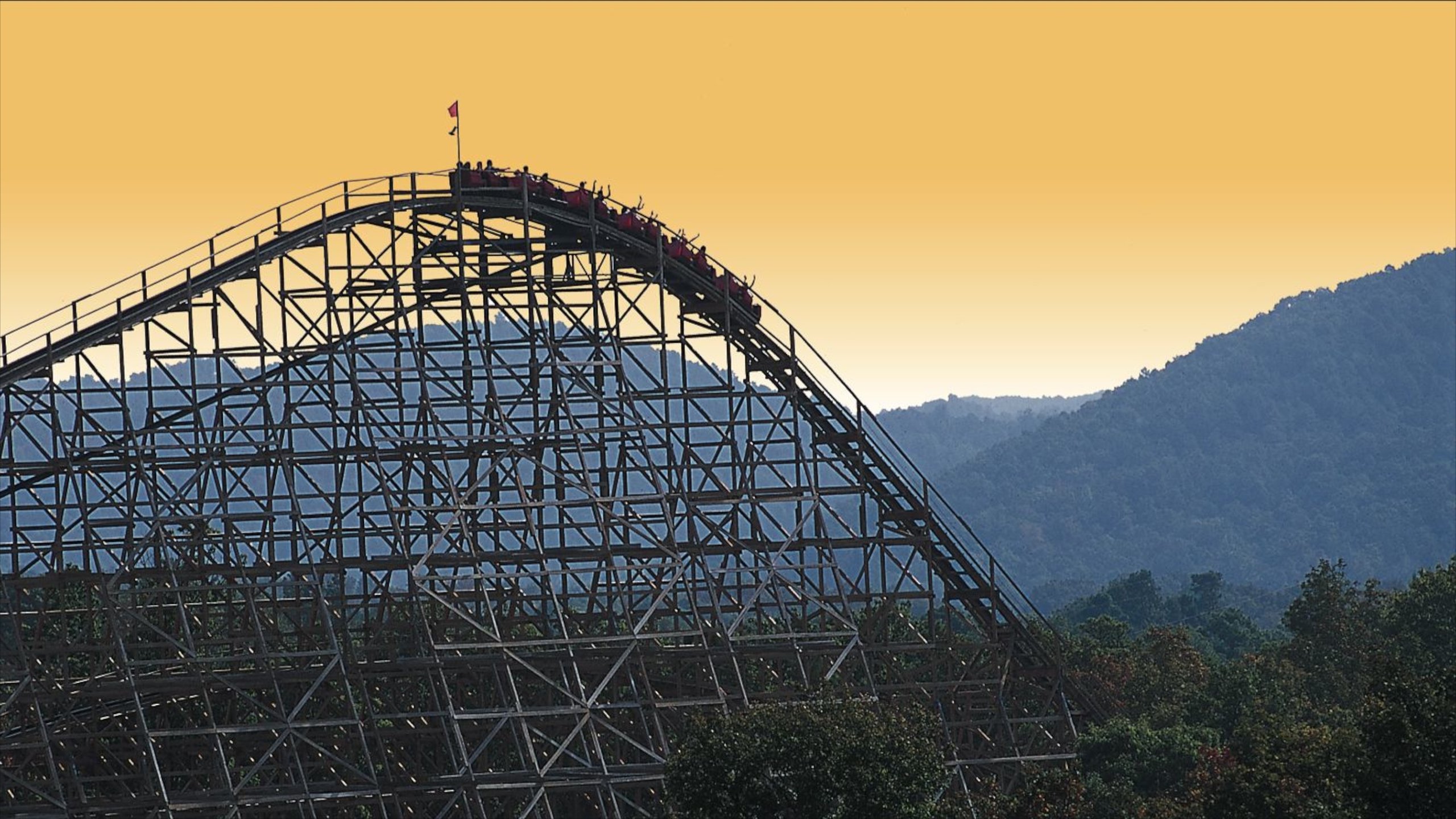 Hot Springs which includes a sunset and rides