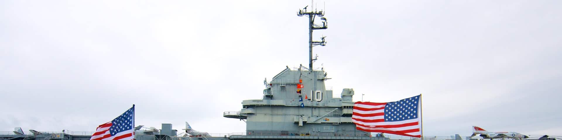 Patriots Point featuring military items