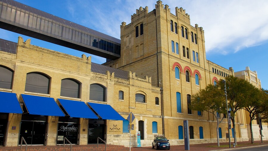 San Antonio Museum of Art housed in a historic brewery building along the River Walk.