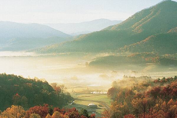 Gatlinburg - Pigeon Forge showing mist or fog, landscape views and mountains