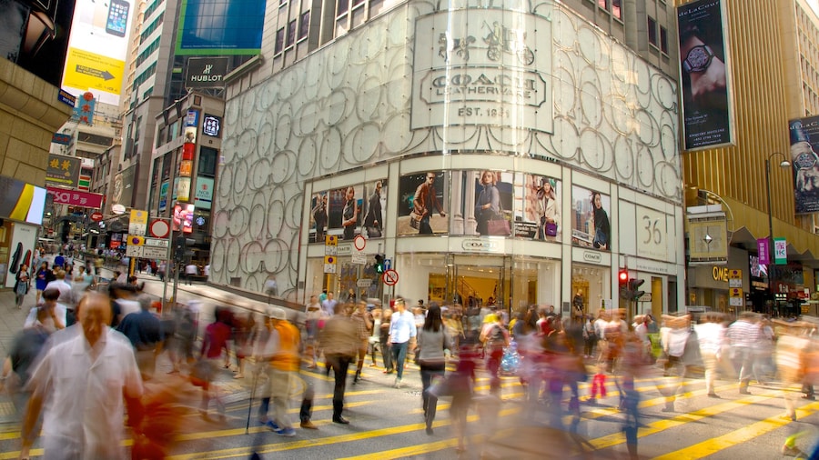 Lan Kwai Fong featuring street scenes, a city and modern architecture
