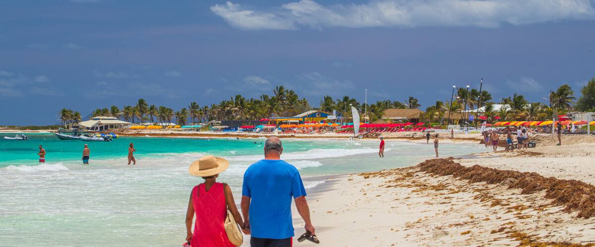 Orient Bay Beach showing a beach and general coastal views as well as a couple