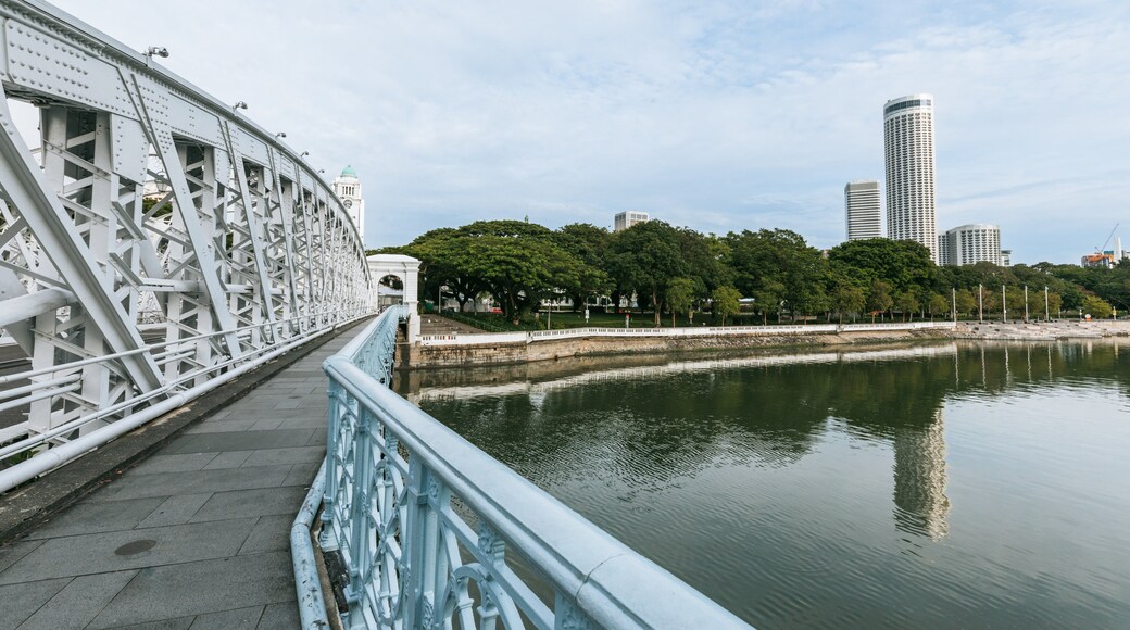 Cavenagh Bridge featuring a bridge and a river or creek