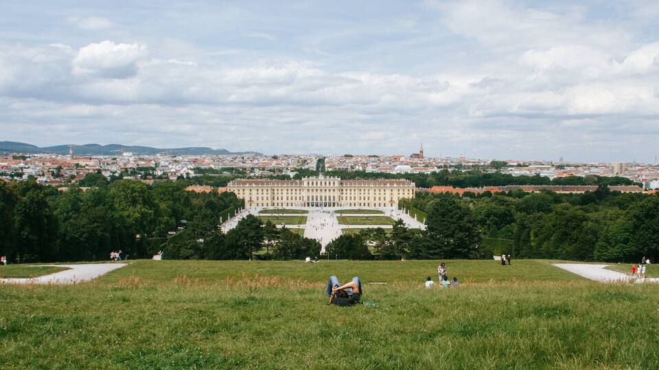 Schönbrunn featuring views, heritage architecture and a park