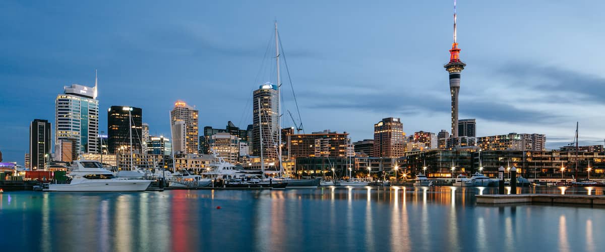 Viaduct Harbour featuring landscape views, a city and a bay or harbor