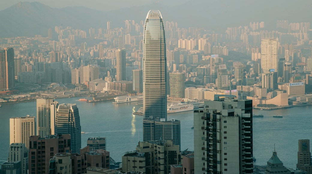 The Peak which includes modern architecture, landscape views and a skyscraper