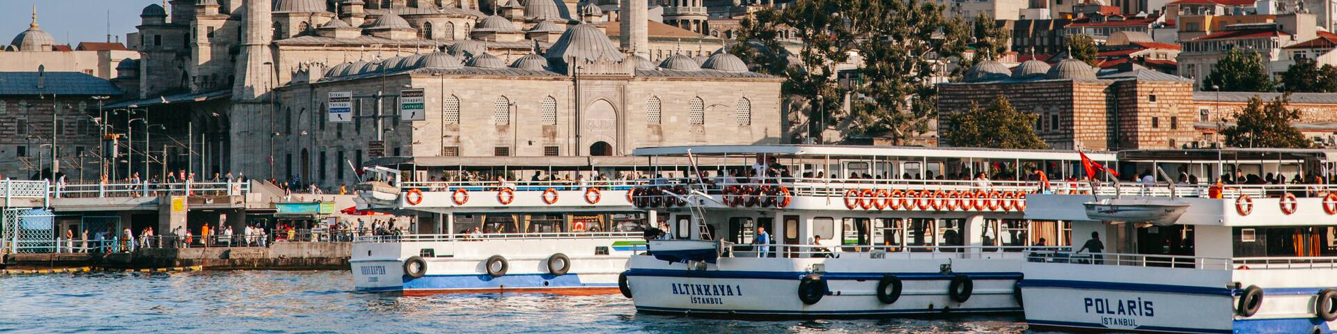 Rustem Pasha Mosque showing a bay or harbor and heritage architecture