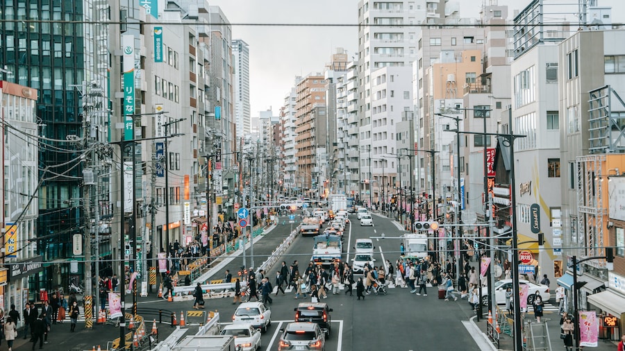 Nakameguro's bustling streets with urban charm and vibrant energy in Tokyo.