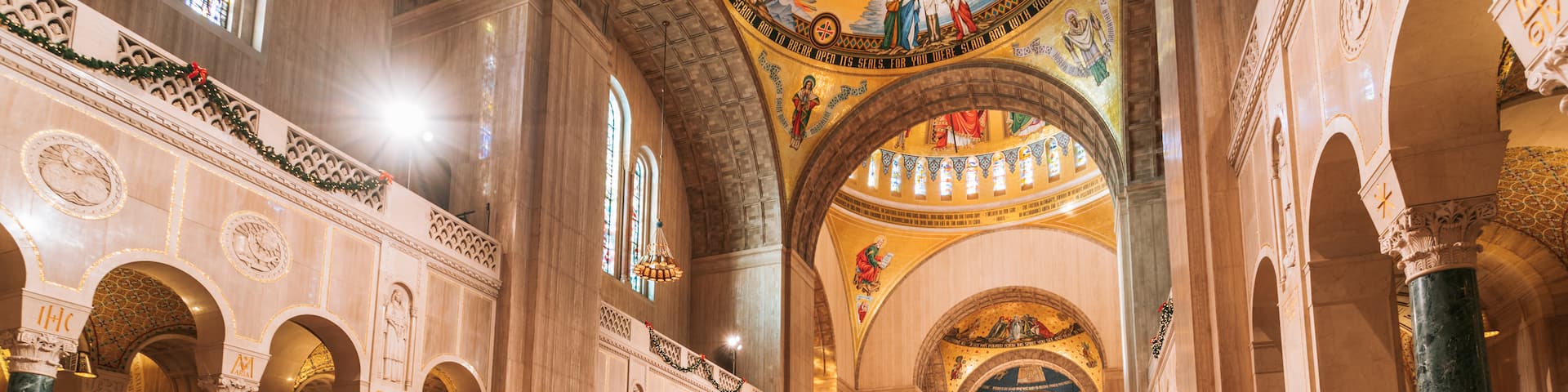Basilica of the National Shrine of the Immaculate Conception showing heritage elements, a church or cathedral and interior views