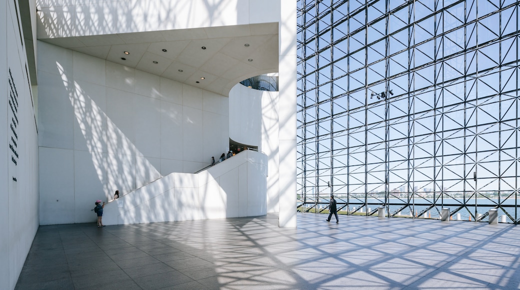 John F. Kennedy Presidential Library and Museum which includes modern architecture and interior views