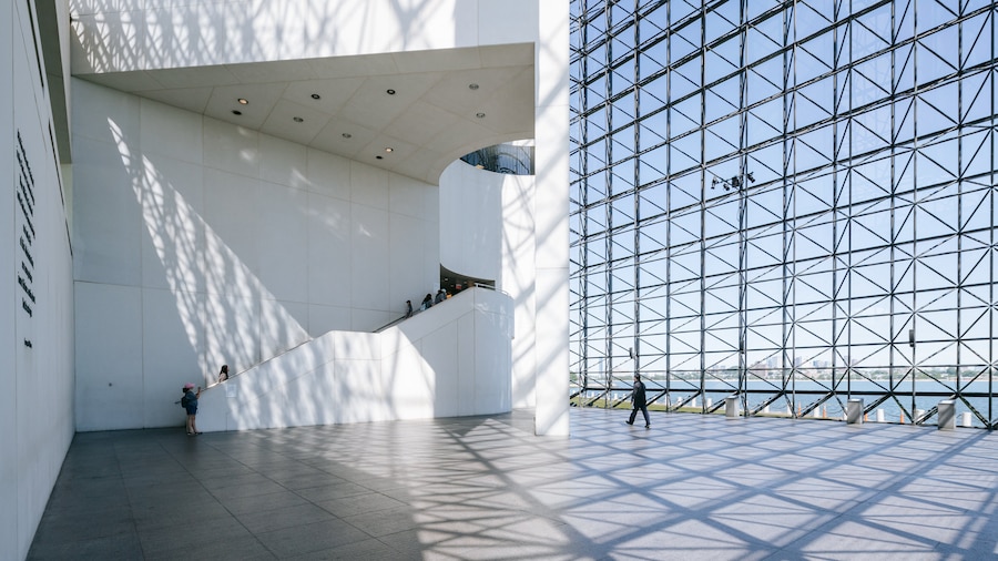 Interior view of John F. Kennedy Presidential Library and Museum in Boston.