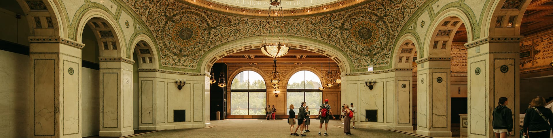 Chicago Cultural Center showing heritage elements, heritage architecture and interior views
