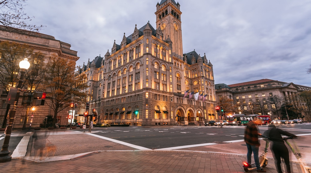 Old Post Office Pavilion featuring heritage architecture, night scenes and a city