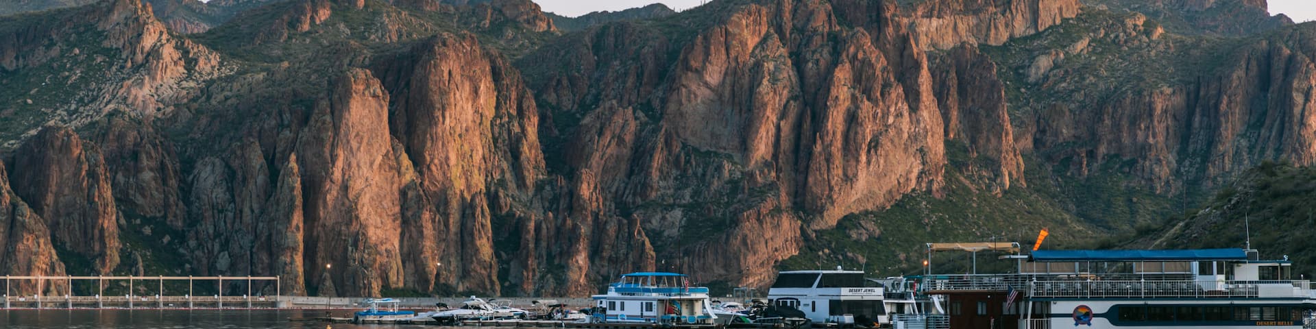 Saguaro Lake featuring a bay or harbor and mountains