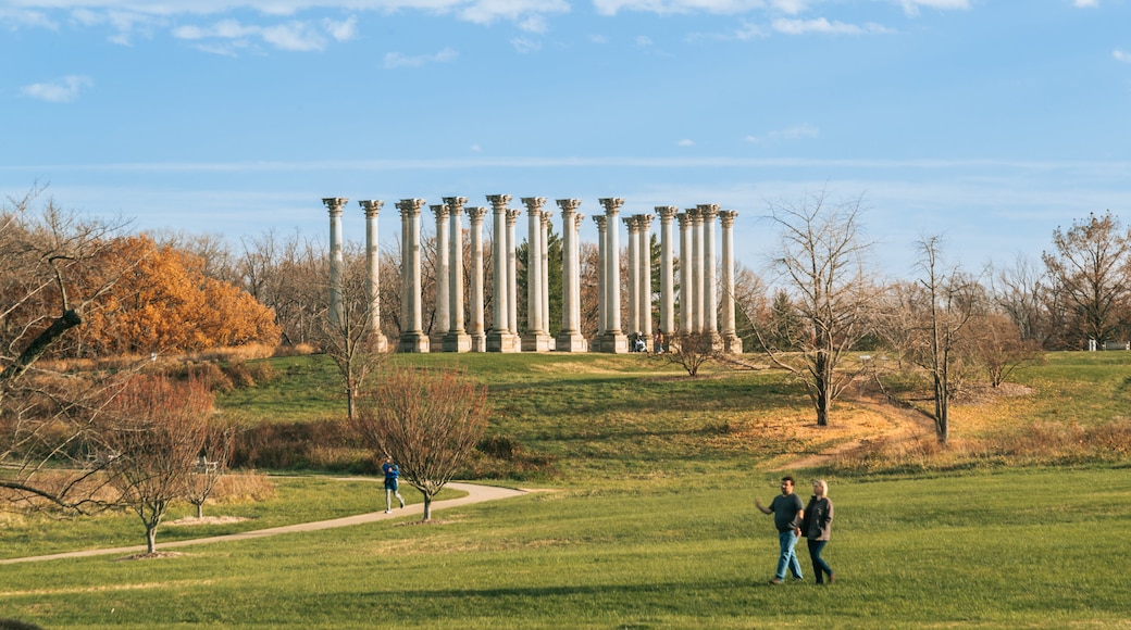 U.S. National Arboretum featuring a garden, heritage elements and a monument