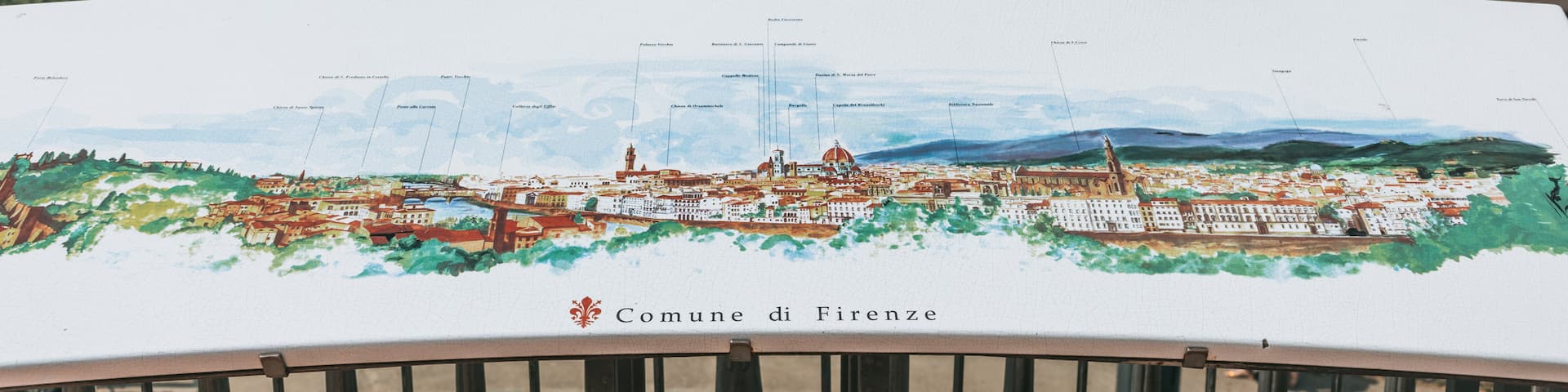 Piazzale Michelangelo showing a city, views and signage