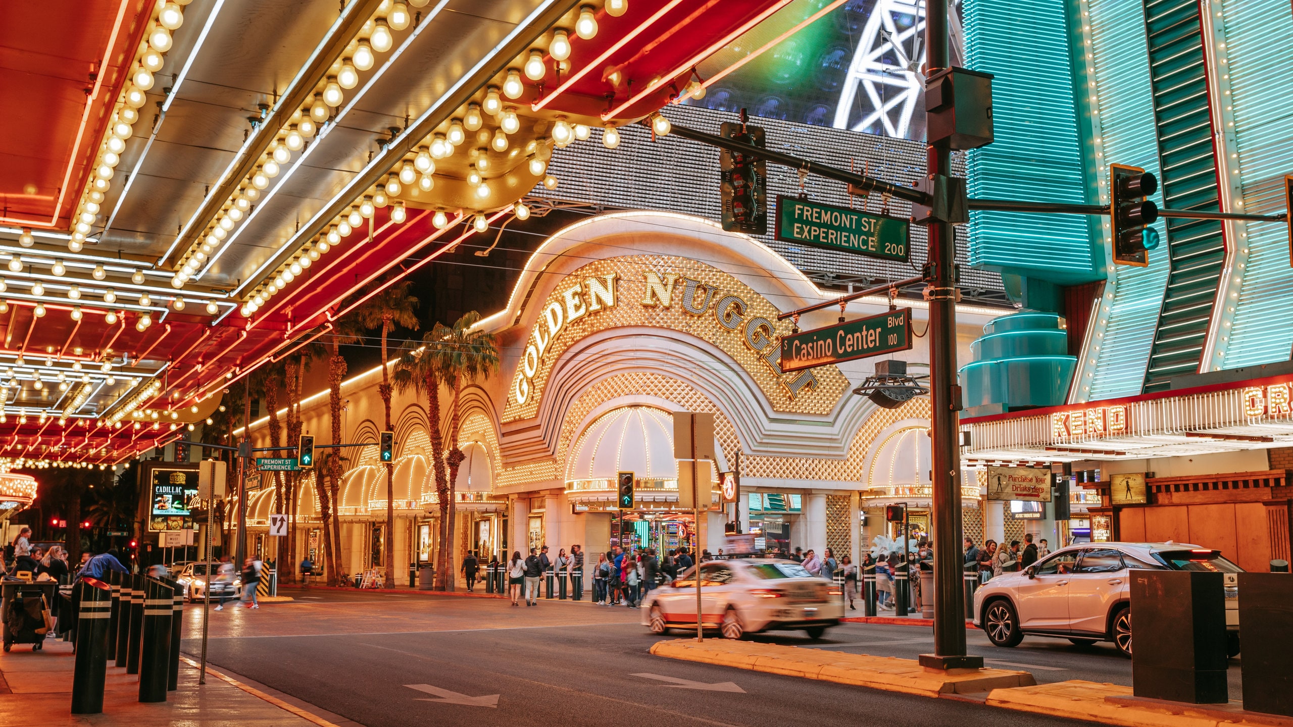 Toile Vintage Nevada USA - Las Vegas Fremont Street Années 1940