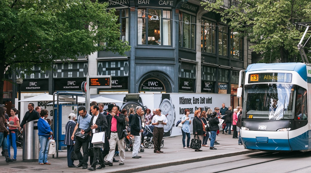 Bahnhofstrasse showing street scenes