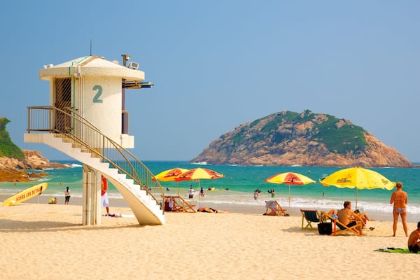 Shek O Beach featuring views, a beach and general coastal views