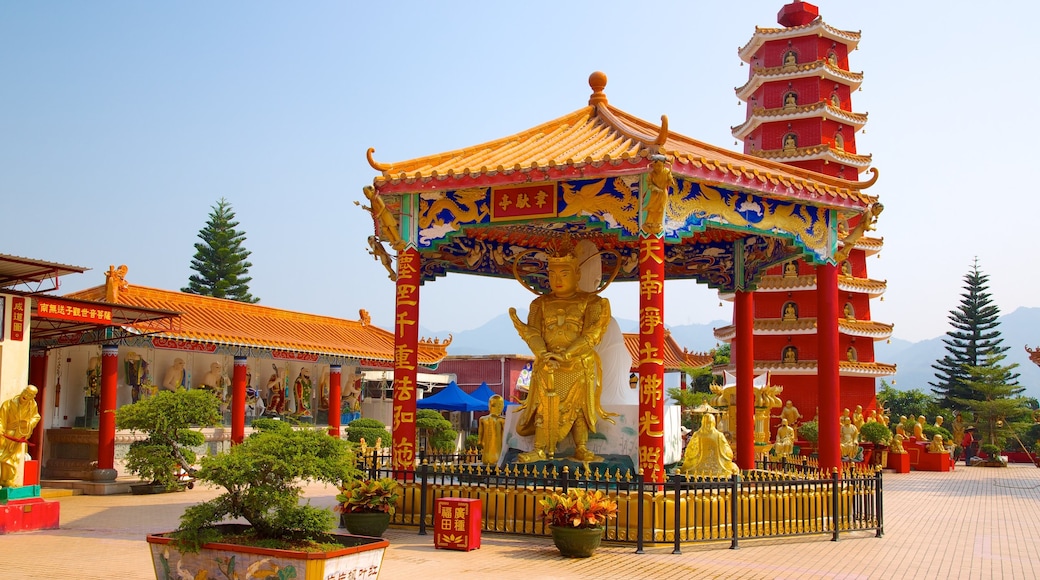 Ten Thousand Buddhas Monastery showing religious elements and a temple or place of worship