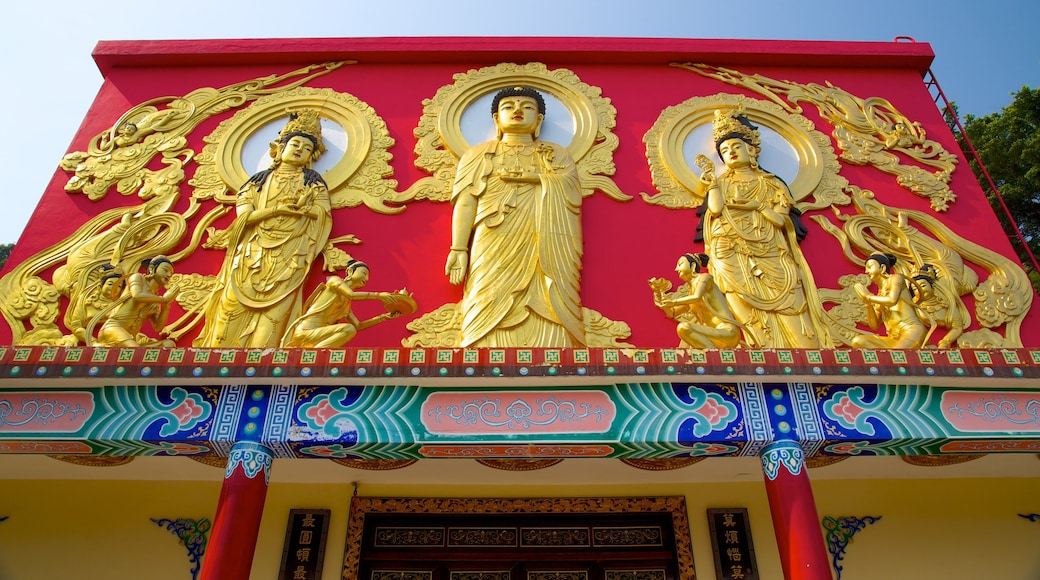 Ten Thousand Buddhas Monastery which includes a temple or place of worship and religious elements