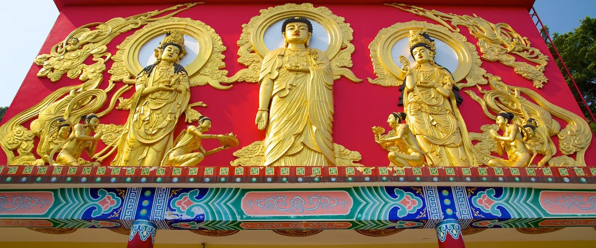 Ten Thousand Buddhas Monastery showing a temple or place of worship and religious aspects