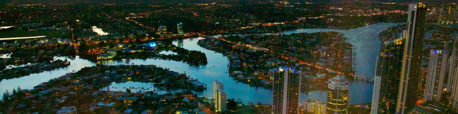SkyPoint Observation Deck showing a city, cbd and modern architecture