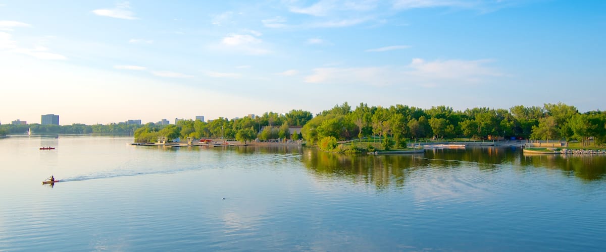Regina showing a lake or waterhole and kayaking or canoeing