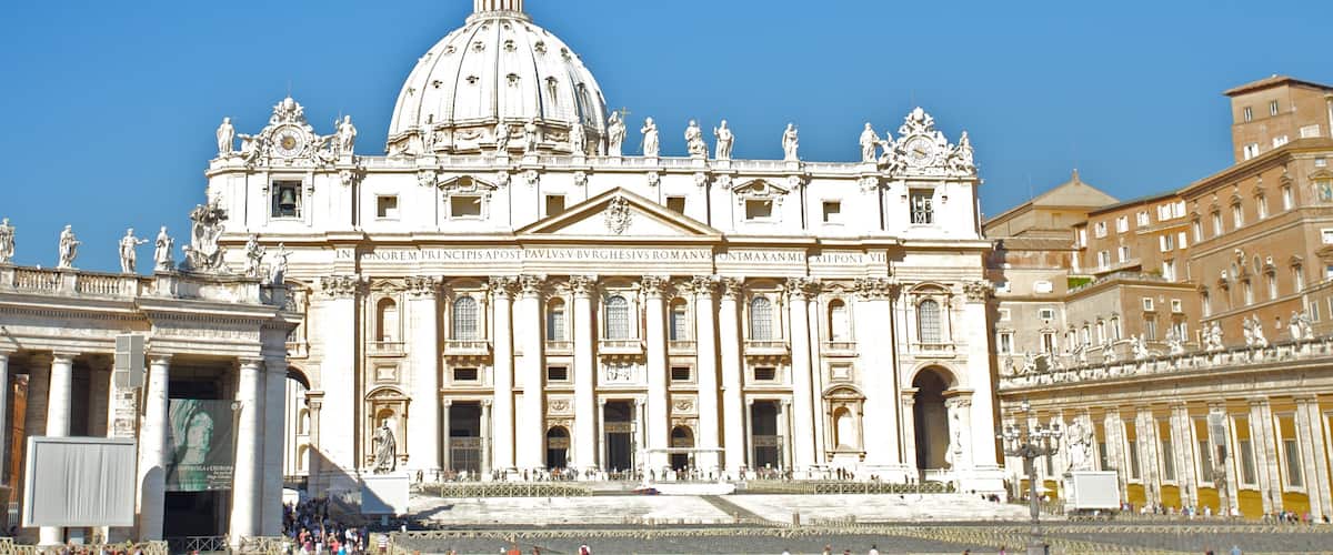 St. Peter\'s Basilica featuring a city, a church or cathedral and a square or plaza
