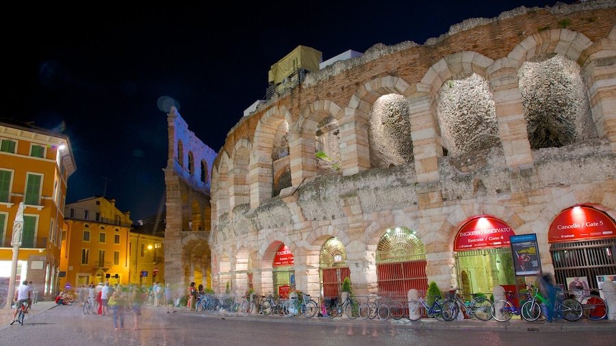 Arena di Verona featuring night scenes, a city and heritage elements