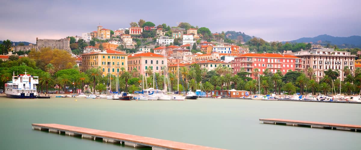 La Spezia featuring a coastal town and a marina