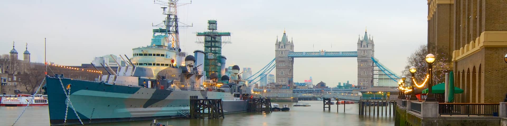 Thames River showing a bridge, a city and boating