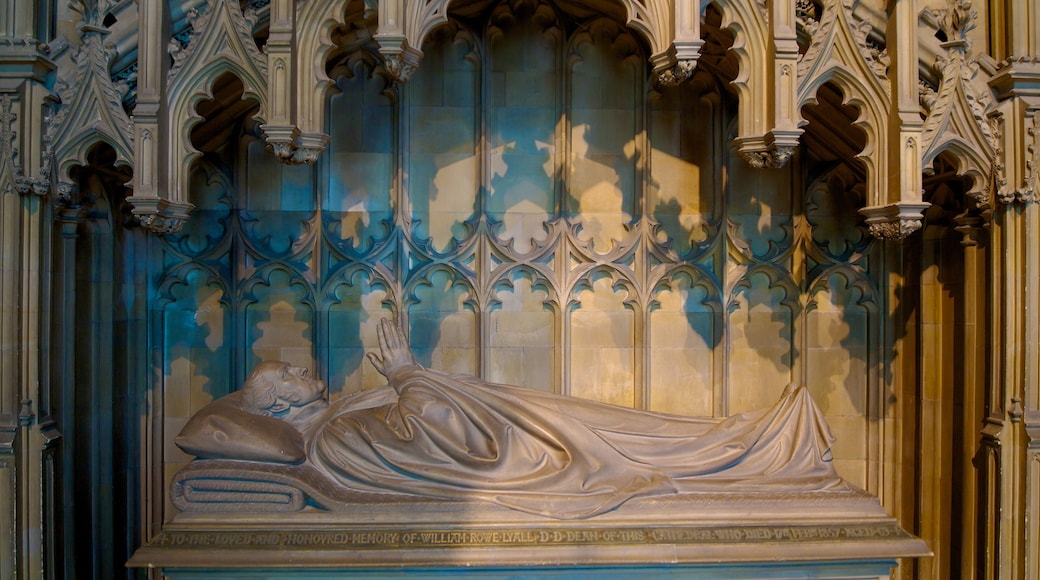 Canterbury Cathedral featuring interior views, religious elements and a church or cathedral